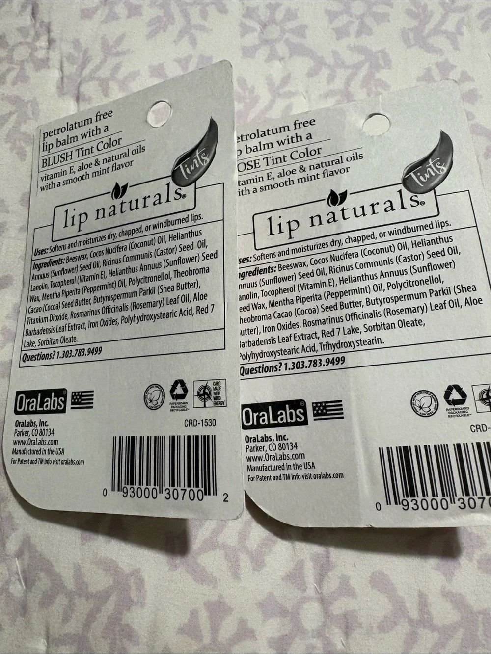 Lip Naturals Tinted Lip Balm Duo – Blush & Rose